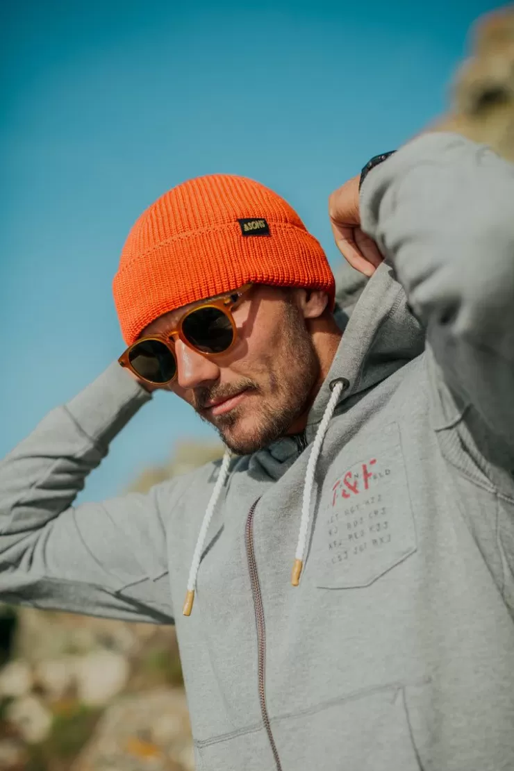 Clearance Bright Orange Atlantic Watch Cap / Beanie Men Knitwear