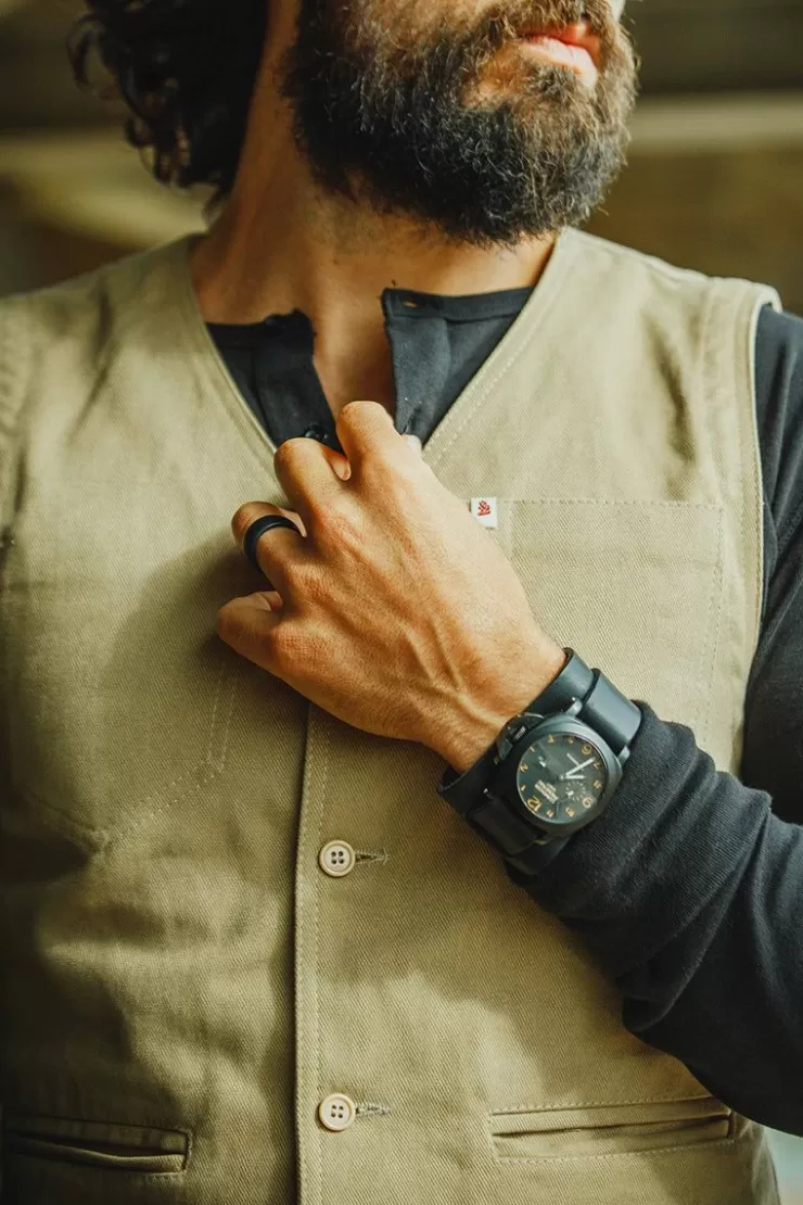 New Leather Watch / Wrist Cuff Black Men Leather Goods