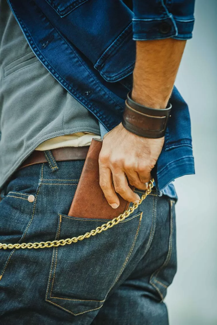 Sale Leather Watch / Wrist Cuff Brown Men Leather Goods