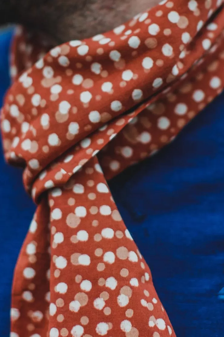 Hot Rust Dot Japanese Scarf Men Scarves