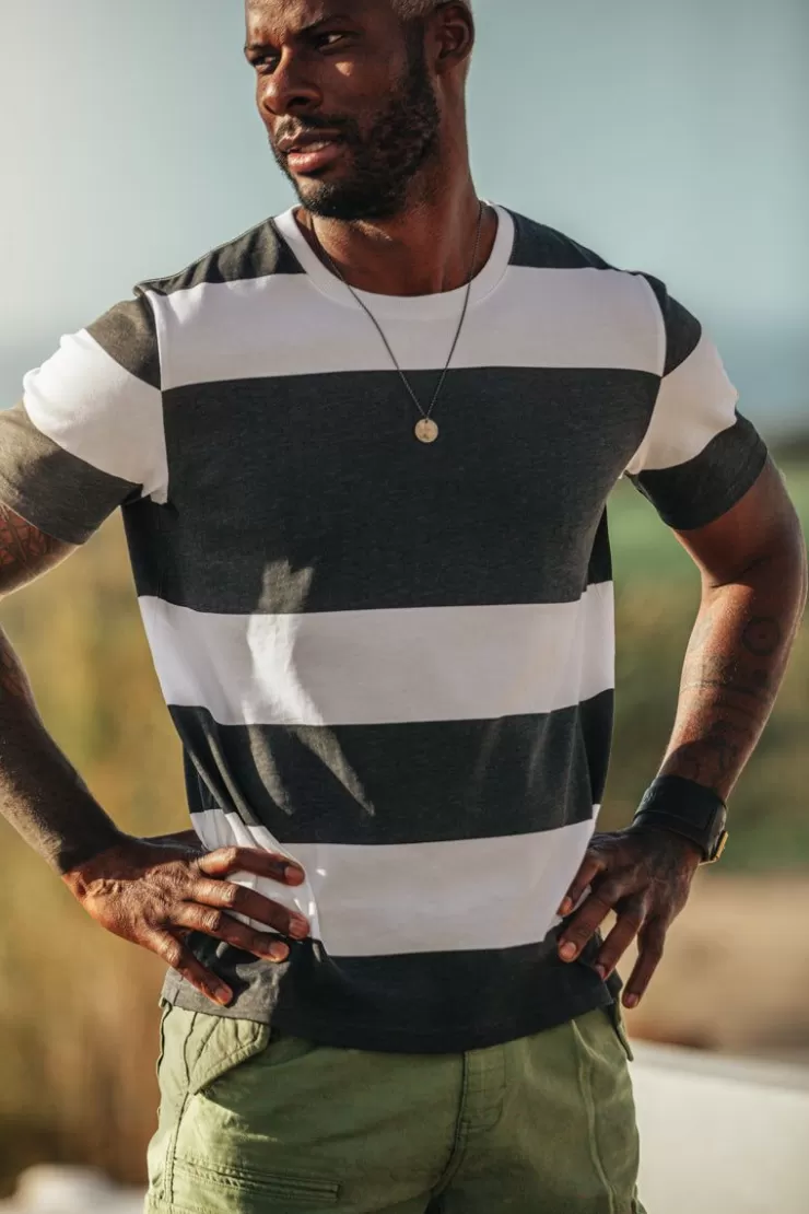 Hot 75 T-Shirt Black Stripe Men Tops