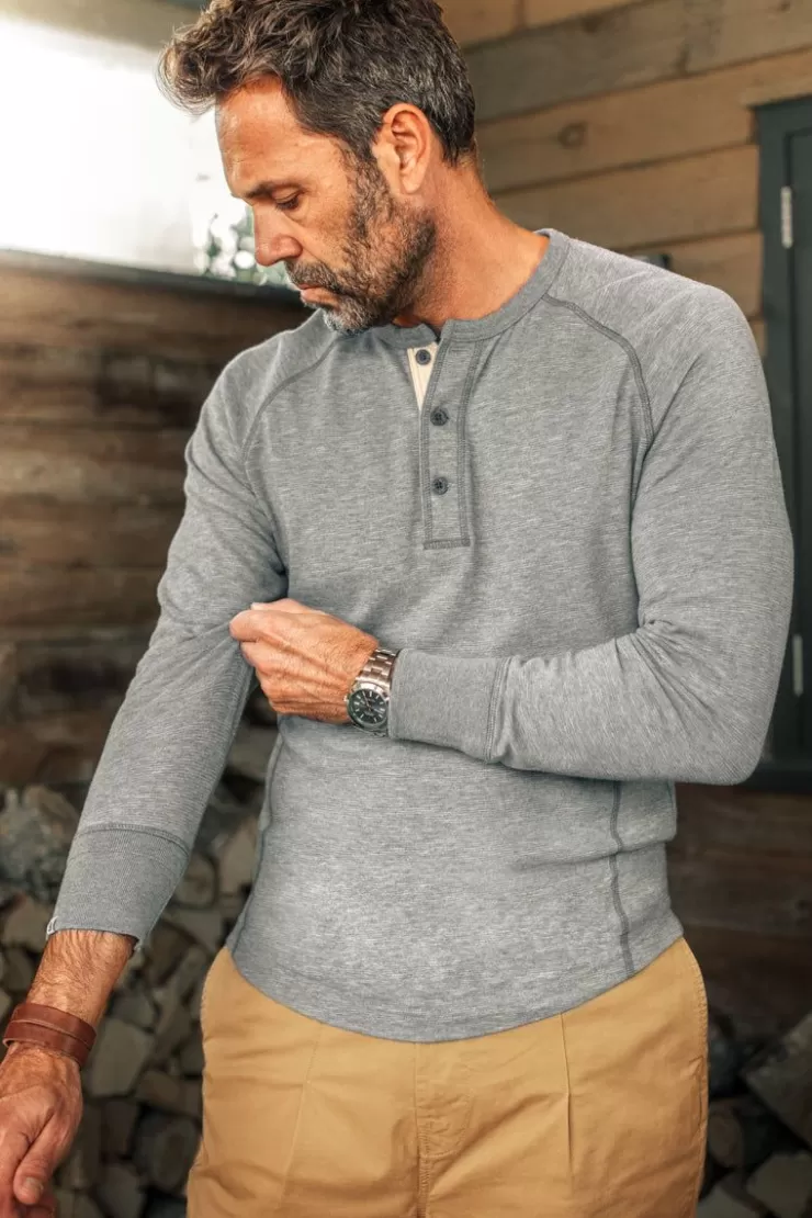 Best Flint Henley Grey Marl Men Tops