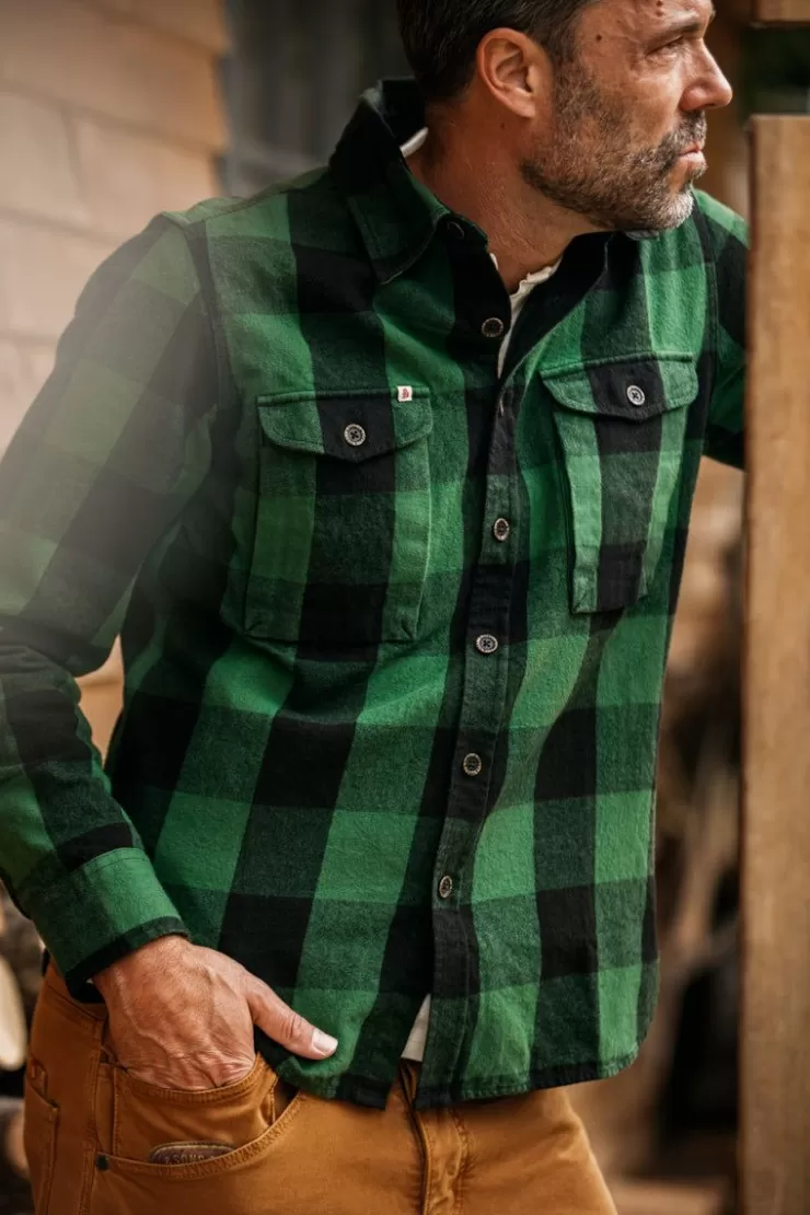 Clearance Yukon Flannel Field Shirt Green Men Jackets & Coats